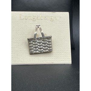 Lonaberger Silver Tone Basket Handles Up Brooch /Lapel Pin Length 1 Inch
